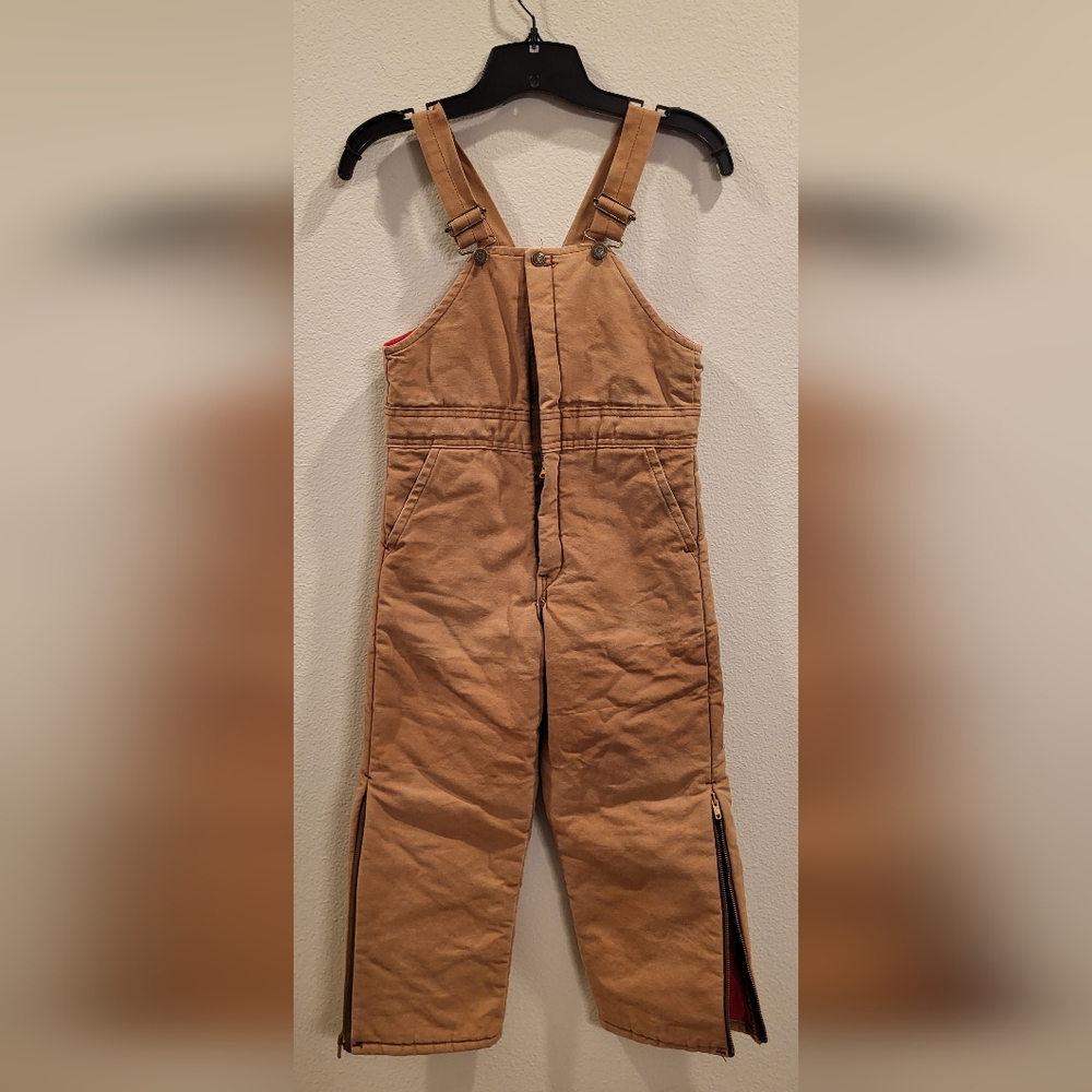 Warm and Durable Tan Kids Overalls